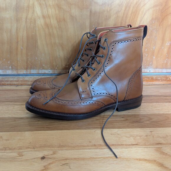 New Allen Edmonds Dalton Wingtip Boots Men Tan
